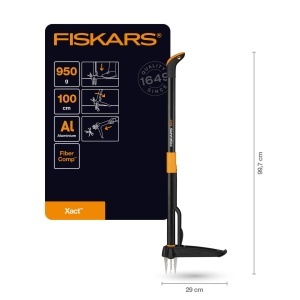 Fiskars Xact 1077305 Unealta pentru indepartarea buruienilor 1 m NegruPortocaliu - Img 2