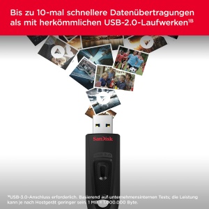 Flash Drive SanDisk Ultra 64 GB, 3.0, Negru, Viteza de Transfer 130 MBs - Img 2