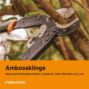 Foarfeca cu anvil Fiskars Ratchet Drive 81,3 cm, capacitate taiere 5,1 cm - Img 4