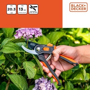 Foarfeca de gradina BLACKDECKER 203 cm lame din otel calit taiere pana la 13 mm negruportocaliu - Img 7
