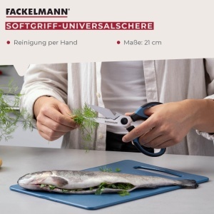 Foarfeca multifunctionala Fackelmann Softgriff 21 cm, inox, albastra - Img 2