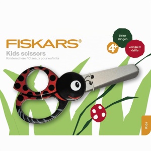 Foarfeca pentru copii Fiskars cu model buburuza, 13 cm, pentru stangaci si dreptaci, rosie - Img 2