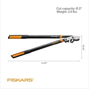 Foarfeca pentru crengi Fiskars PowerGear2 394801, 81 cm, lame otel, negruportocaliu - Img 6