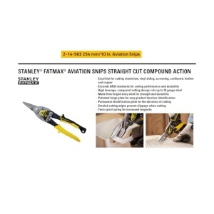 Foarfeca tabla Stanley 2-14-563, 250 mm, maner ergonomic, lame cromate - Img 2