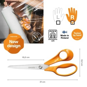 Foarfeca universala Fiskars Classic 1075034 21 cm otel inoxidabil portocalie - Img 2