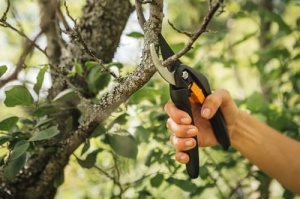 Foarfece de gradina Fiskars Bypass pentru ramuri si crengute proaspete, acoperite cu ecran antiaderent, lame din otel de inalta calitate, lungime: 20 cm, negru/portocaliu, SingleStep, P26, 1000567 - Img 12