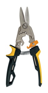 Foarfece de tabla Fiskars, taiere dreapta, cu pana la 40% mai multa forta, lungime 25 cm, otel/plastic, negru/portocaliu, PowerGear, 1027207 - Img 4