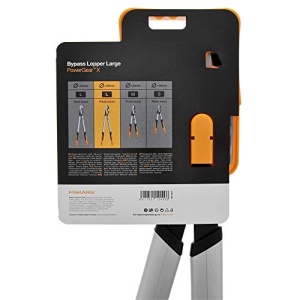 Foarfece de taiere Fiskars PowerGear X Bypass Gear pentru lemn proaspat, acoperit antiaderent, otel de precizie calit, lungime: 80 cm, negru/portocaliu, LX98-L, 1020188 - Img 10