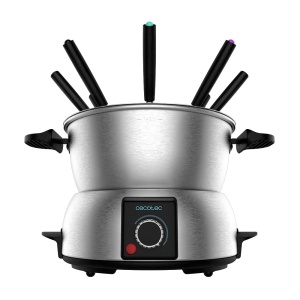 Fondue electric Cecotec FunGourmee, 8 persoane, 1000W, otel inoxidabil, temperatura reglabila