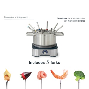 Fondue electric Lacor 69399 1500 W otel inoxidabil 12 L 8 furculite incluse - Img 4