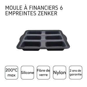 Forma de copt Zenker 685535 Mini Kuchen Silikon Fibra de sticla 262x22x31 cm - Img 4