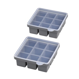 Forma de gheata APS cu capac transparent, 9 cuburi, silicon, 15.5 x 15.5 cm