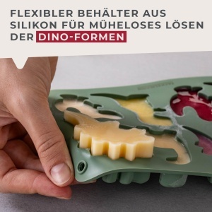 Forma de gheata Fackelmann Dino din silicon, reutilizabila, verde, 19x13x2 cm - Img 3