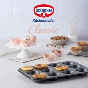 Forma pentru muffins Dr Oetker Classic 12 buc otel negru antiaderenta rezistenta la 230degC - Img 8