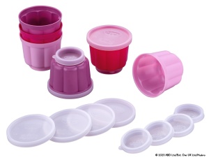 Forme pentru Pudding Dr. Oetker cu 2 Capace, 6 Bucati, Roz - Img 1