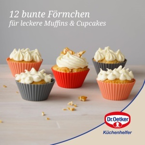 Forme silicon Dr Oetker pentru muffins si cupcakes set 12 buc antiaderente culori multiple - Img 4