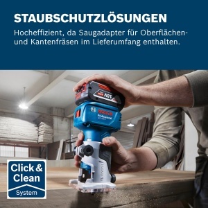 Freza cu acumulator Bosch Professional GLF 18V-8, motor puternic 18V, accesorii incluse - Img 2
