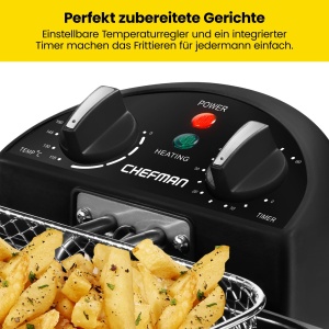 Friteuza Chefman XL Jumbo, 4.3 Litri, 2000W, Inox, Timer Reglabil - Img 4