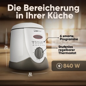 Friteuza Clatronic FFR 2916 cu capacitate 1L, 840W, cu 6 furculite fondue - Img 7
