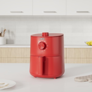 Friteuza cu aer cald BELLA 3L fara ulei curatare usoara culoare rosu mat - Img 2