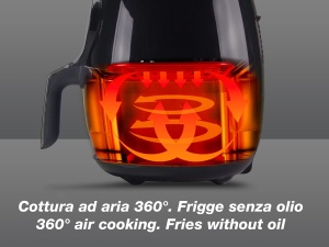 Friteuza cu aer cald Beper P101FRI050, 5 litri, 7 programe, Negru - Img 4