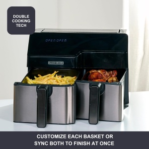 Friteuza cu aer cald BLACKDECKER BXAF9000E 2500W Double Cooking 9L - Img 6