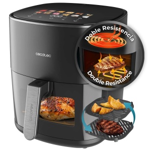 Friteuza cu aer cald Cecotec fara ulei 65L Plita - Grill - Elemente duble de incalzire - Friteuza cu aer CecofryGrill Duoheat 6500 2200W Dietetica si  - Img 1