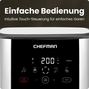 Friteuza cu aer cald Chefman TurboFry Touch 475L Control Digital One-Touch Inox - Img 4