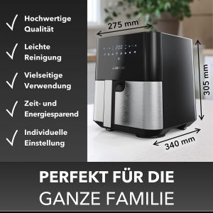 Friteuza cu aer cald Clatronic FR 3782 H, 5L, 1450W, inox - Img 6