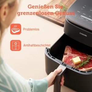 Friteuza cu aer cald COSORI Turbo Blaze 6L, ceramic antiaderent, gri - Img 3
