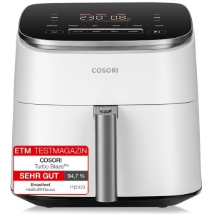 Friteuza cu aer cald Cosori TurboBlaze 9-in-1, 6L, 64 economie energie, Alb