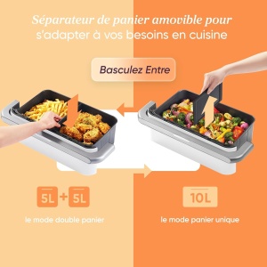 Friteuza cu aer cald COSORI TwinFry 10L, 5-in-1, control inteligent - Img 2