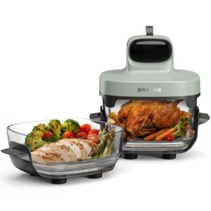 Friteuza cu aer cald Dreame Tasti PT60, 2 recipiente 2,5L 4,5L, verde