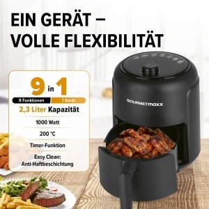 Friteuza cu aer cald GOURMETmaxx 2.3L, 1000W, Timer 60 min, Rapid-Air - Img 3