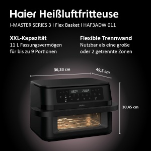 Friteuza cu aer cald Haier Flex 11 L 8 functii Dual Zone - Img 2