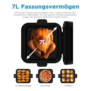 Friteuza cu aer cald Midea MF-CY75AB, 7L, 1650W, 8 programe, Timer 12h - Img 7