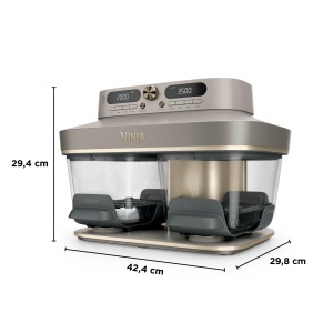 Friteuza cu aer cald Ninja CRISPi DualZone, 7.6 L, 8 functii, sticla - Img 2