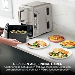Friteuza cu aer cald Ninja Double Stack SL451EUSD, 9.5L, 6 functii, Steingold - Img 5