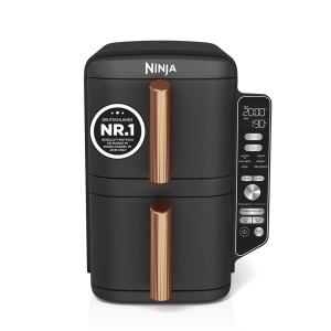 Friteuza cu aer cald Ninja Double Stack XL, 9,5 L, 6-in-1, NegruCupru