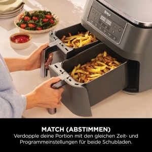 Friteuza cu aer cald Ninja DZ300EU, 7.6L, 6-in-1, gri metalic - Img 4