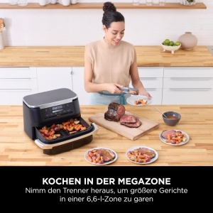 Friteuza cu aer cald Ninja FlexDrawer AF550EU 6 Litri Dual Zone Negru - Img 3