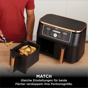 Friteuza cu aer cald Ninja Foodi MAX Dual Zone, 9,5 L, 6-in-1, CupruNegru - Img 7