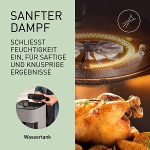 Friteuza cu aer cald Panasonic NF-CC500 5L 11 programe abur suplimentar gri mat - Img 4