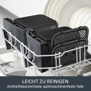 Friteuza cu aer cald Tefal Dual Easy Fry XXL EY942B, 11 L, 2700 W, 7 programe, display digital - Img 6