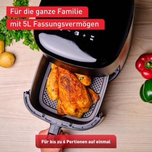 Friteuza cu aer cald Tefal Easy Fry Max EY2458 5L 10 programe Negru - Img 3