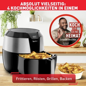 Friteuza cu aer cald Tefal Easy Fry XXL EY701D 1850W 16 kg Touchscreen NegruInox - Img 4