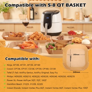 Friteuza cu aer cald TopEsct, 20x20 cm, 120 buc, compatibila cu Cosori si Philips - Img 4