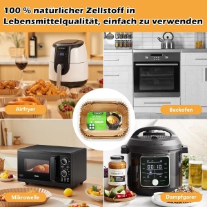 Friteuza cu aer cald TopEsct pentru Philips Airfryer si Tefal, 120 bucati, 21x17 cm si 21x11 cm - Img 5