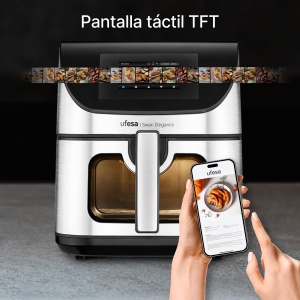 Friteuza cu aer cald Ufesa 75L 2200W Display digital 43 si tehnologie Air Pulse Ultra 360oC - Img 2