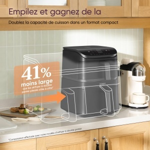 Friteuza cu aer COSORI TurboTower CAF-DC111-AEU 108L 6 functii design compact - Img 5